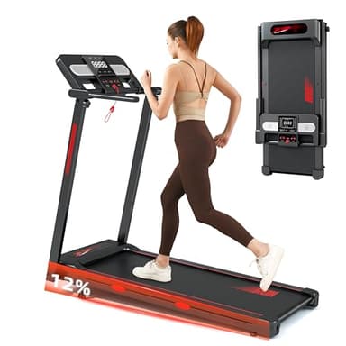 Tapis roulant, 4 in 1, pieghevole, tapis roulant salvaspazio, motore da 3 HP, 1-14 km/h, con display LED, altoparlante Bluetooth, supporto per iPad/telefono.