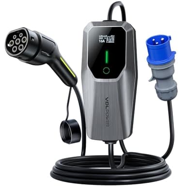 VDLPOWEREU Cavo Ricarica Auto Elettrica Tipo 2, 7.36 KW | 6-32A Colonnina Ricarica Auto Elettrica, 5M Monofase CEE 3 pin Caricatore EV con Corrente Regolabile da 6A/8A/10A/13A/16A/20A/32A, IEC 62196-2