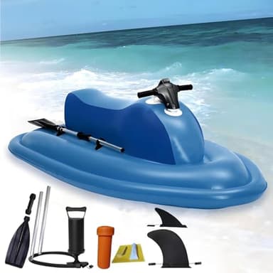 Moto d'Acqua Gonfiabile, Scooter Acqua per Adulti, con Propulsore Subacquea (Opzionale), capacità di Carico di 150 kg, Durata della Batteria di 130 Minuti, Adatto per Acque Costiere,Boat