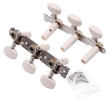 vhbw chiavi meccaniche da accordatura 3R3L per chitarra, chitarra classica, ingressi da 10 mm, argentato/avorio - Chiave per tuning