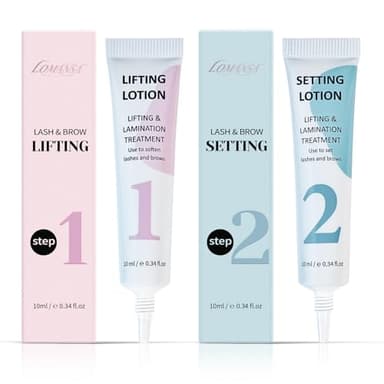 Lomansa Lozione per Laminazione Ciglia, Kit Laminazione Ciglia, Design del Tubo Facile da Spremere, Salon 15 Utilizzi, Riccioli Fino a 6 Settimane