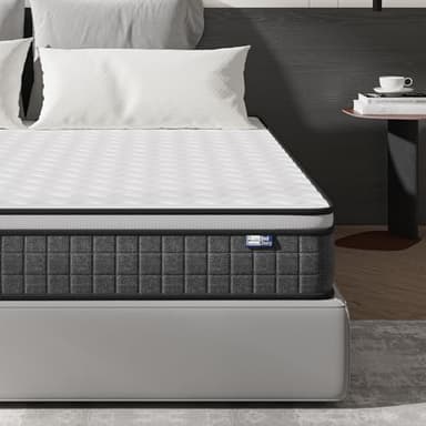 BedStory Materasso a molle insacchettate, 140 x 200 cm, durezza H3/H4, 20 cm, Oeko-TEX, grigio scuro