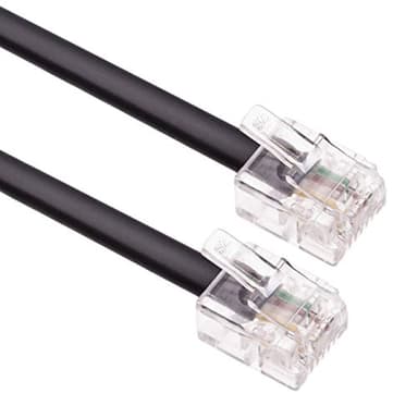 CAVO ADSL 3 metri Telefono Estensione Spina Internet ad Alta Velocità Telecom a Banda Larga Maschio a Maschio Router e Modem a RJ11 Presa Telefonica, Microfiltro, Filo di Rete Fissa (Nero)