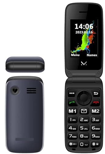 Majestic SILENO 42 FLIP CB – Senior phone display 2.4”, Dual SIM, wireless audio, fotocamera, flip attivo, tasto SOS, Base di ricarica, Blu