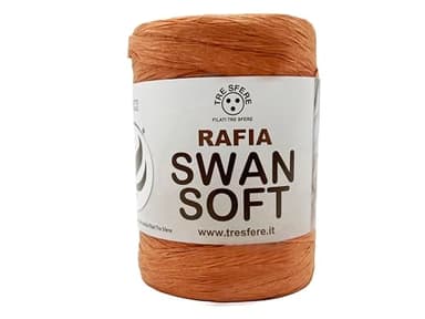 rocca di Rafia Soft 100% ecologica da 100g - 100metri per le tue borse handmade estive o cappelli (mattone - PIATTA)