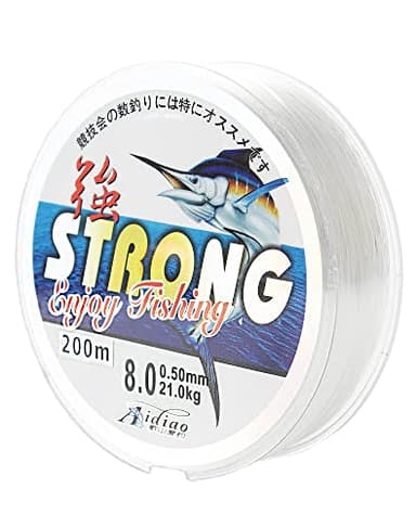 200 Metri- Linea Di PescaTrasparente, Filo da Pesca in Nylon Resistente all'Usura, Monofilamento Diametro 0,5 mm Forte Tensione per Pesca in Mare, Ampiamente Uso in Artigianato/Decorazioni Sospese