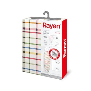 Rayen | Fodera per asse da stiro universale XXL (fodera da stiro imbottita, facile da posizionare con sistema EasyClip) | 3 strati: schiuma, pile e tessuto 100% cotone | Rayen Medium Range |