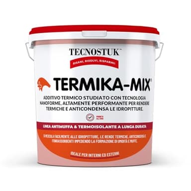 TECNOSTUK Termika-Mix 3 L. – Additivo Termico con Tecnologia Nanoforme per Idropitture, Rende Termiche e Anticondensa le Pitture - Pronto all’Uso, Interni ed Esterni, Classe A+