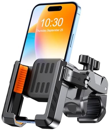 CIRYCASE Porta Cellulare Moto, [Non Bloccare La Fotocamera] Porta Cellulare Bici, Super Robusto Supporto Telefono Moto a Clip, Compatibile con iPhone 16 Pro, S25 DVD e Altri Cellulari da 4,7-7"