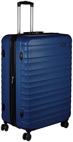 Amazon Basics, Valigia Rigida Espandibile, Bagaglio da Viaggio in ABS con 4 Ruote Girevoli Doppie, Struttura Leggera e Resistente ai Graffi, 45,1cm x 28,6cm x 68cm, Colore Blu Navy