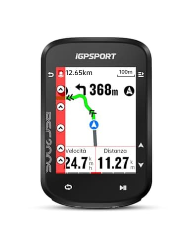iGPSPORT BSC200S Ciclocomputer Bici GPS, Navigazione Percorso Colori Schermo Guida Continua Rilevamento Movimento Navigazione One-Touch Compatibile Radar Intelligente Fanale Posteriore
