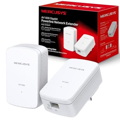 Mercusys TP-Link MP500 KIT Powerline Kit Homeplug AV2 Fino a 1000Mbps, 1 Porta Gigabit, Plug & Play, Compatibile con Tutti i Router