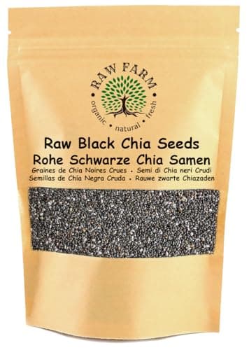 Raw Farm – Semi di chia neri crudi – 1 kg – Senza glutine – Senza soia