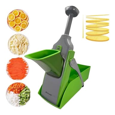 Meridiana® Ok Chef Mandolina REGOLABILE Spessore regolabile e taglio julienne Patate Affettatrice Cipolla taglia pomodori Chopper Kitchen taglia patate mandolina per verdure professionale (Verde)