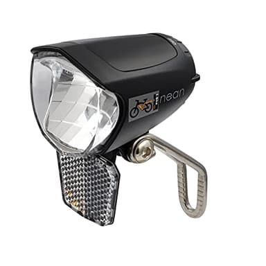 nean Luce per bicicletta elettrica a LED con luce di posizione e riflettore, luce fanale anteriore per bicicletta, faro con piastra di raffreddamento in alluminio omologata StVZO 70 LUX, nero…