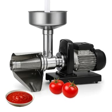 Crisalide® - Passapomodoro Elettrico SM3 Inox N°3 Professionale, Potenza 370W, Motore Asincrono 0,5 HP, Struttura Robusta in Alluminio Alimentare e Acciaio Inox