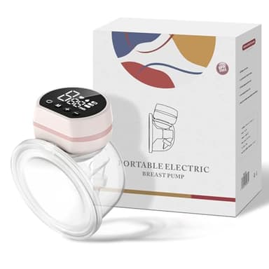 HyAdierTech Tiralatte Elettrico a Mani Libere, Tiralatte Indossabile Portatile con 3 Modalità, 9 Livelli e Display LED Intelligente, BPA Free, Forte Potenza di Aspirazione, 1 Pezzo, Rosa