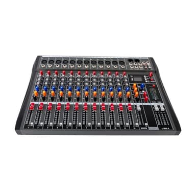 Mixer audio, mixer audio a 12 canali con microfono XLR, presa 48 V, alimentatore per la registrazione dei computer, per la casa, KTV, campus, conferenze, 51,5 x 34 x 3,7 cm