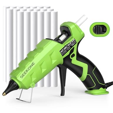 Pistola Colla a Caldo 60W/100W, SEEKONE Pistola Incollatrice Mini 140-220℃, Pistola per Colla con 20pcs Stick di Colla 110mm, Flessibile per Fai da e Progetti Artigianali, Casa Riparazioni