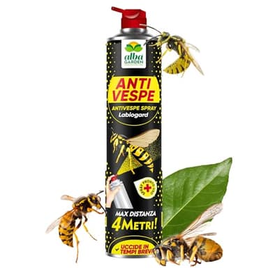Albagarden - Insetticida Spray Vespe E Calabroni - Repellente Ad Azione Immediata Di Lunga Gittata - Formato Maxi Per Disinfestazione - Veleno, Alternativa Alla Trappola E Schiuma Per Vespe