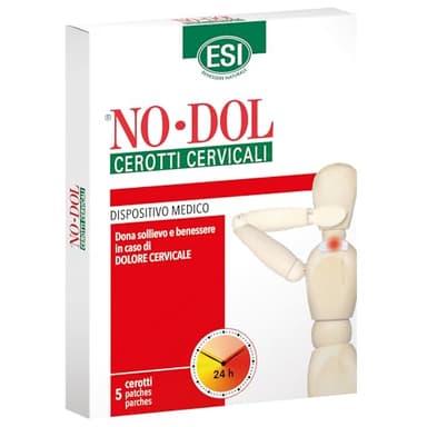 ESI - No-Dol Cerotti Cervicali, con Arnica, Artiglio del Diavolo e Canfora, Alleviano Fastidi Reumatici, Muscolari, Torcicollo Fino a 24 Ore, Clinicamente Testati, 5 Pezzi