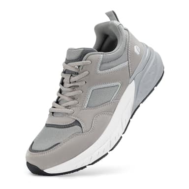 FitVille Extra Large Scarpe Uomo Sneakers Running Piedi Larghi Scarpe da Ginnastica Traspiranti Sportive Jogging Camminare Grigio 42.5 EU Larga