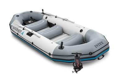 Intex Mariner Canotto per 4 Persone, con Remi in Alluminio e Potente Pompa ad Aria