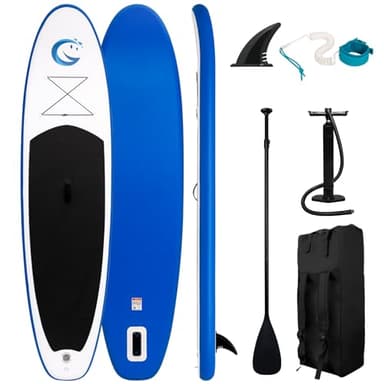 FunWater Sup Gonfiabile Portatile: Tavola Gonfiabile, Pinne, Pompa, Pagaia, Zaino e Guinzaglio di Sicurezza - Ideale per Adulti e Ragazzi, Tutti i Livelli