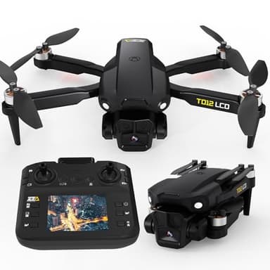 Toladrone Drone con Telecamera Motore Senza Spazzole Drones con Schermo LCD Telecomando Posizionamento Ottico del Flusso Quadcopter RC Pieghevole per Principianti TD12LCD Droni per Adulti
