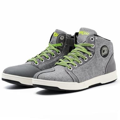 IRON JIA'S Scarpe Moto Uomo Stivali Moto Uomo Antiscivolo Scarpe Moto Donna Traspiranti Scarpe da Moto Uomo con Supporto alla Caviglia Suola Antiscivolo (Grigio, Numeric_41)