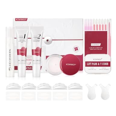 ICONSIGN Lash Lift Kit professionale per ciglia e permanente per ciglia con estratto di camelia, formula senza zolfo per 90 giorni, include colla per sollevamento ciglia per occhi sensibili per uso