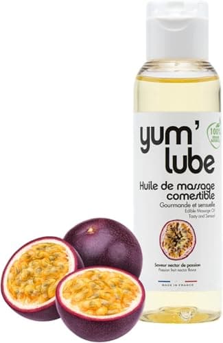 Yum'Lube | Olio corpo profumato & olio massaggio sensuale e lubrificante | Olio per massaggi rilassanti corpo e intimi | Olio lubrificante intimo per rapporti | Gusto frutto della passione