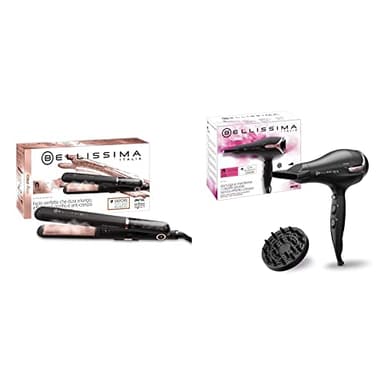 Bellissima My Pro Imetec Steam B28 100 Piastra per Capelli Professionale a Vapore, Effetto Liscio a Lungo & Imetec Asciugacapelli K9 2300 Asciuga e Mantiene Idratati i Capelli senza Effetto Crespo