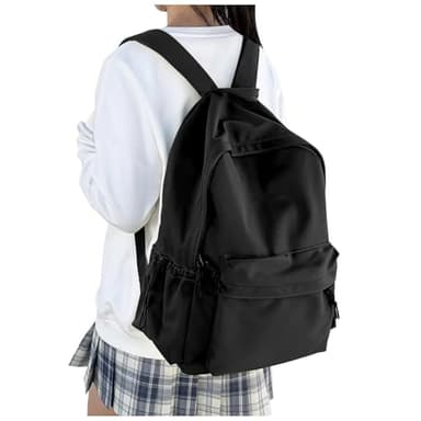 HYC00 Zaino Scuola Superiore Ragazza,Zaini da Scuola Media Ragazzo Zainetto Università Scolastici Leggero Casual Backpack Daypacks,Zaino PC 14 Pollici Zaini Cartella Adolescente School Bag Girls,Nero