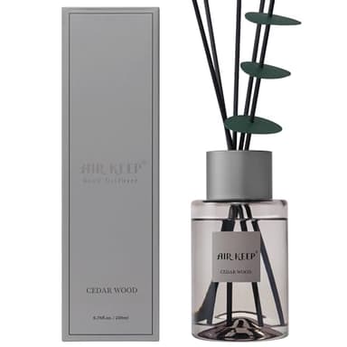 Airkeep Profumatore per Ambienti CEDAR WOOD, Diffusore Profumo Ambiente 200ml, Profumo di Lino Fresco Grigio, Deodorante per Ambienti per Camere, Bagni, Uffici, Armadi