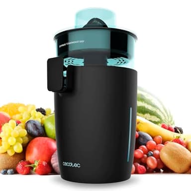 Cecotec Spremiagrumi Elettrico a Torre Zitrus TowerAdjust Easy Black 800 Inox. 800W, Filtro Polpa Regolabile, Filtro Inossidabile, Coni Rimovibili, Accensione Automatica, Senza BPA, Antigoccia