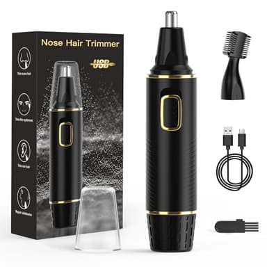Brigin TagliaPeli Naso e Orecchie Professionale Indolore Ricaricabile Impermeabile IPX7 e facile da pulire,Ricaricabile USB Rasoio Tagliapelli Naso Professionale Trimmer