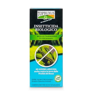 TOPBUXUS Larvicida Biologico - BTK - Trattamento Contro Piralide del Bosso - 50g per 500m2