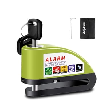 Anykuu Lucchetto Antifurto Moto Bloccadisco Moto Impermeabile Portatile da 7 mm con Allarme Sonoro 110DB e 1.5m Reminder Cavetto per Scooter Allarme Bloccadisco Bici