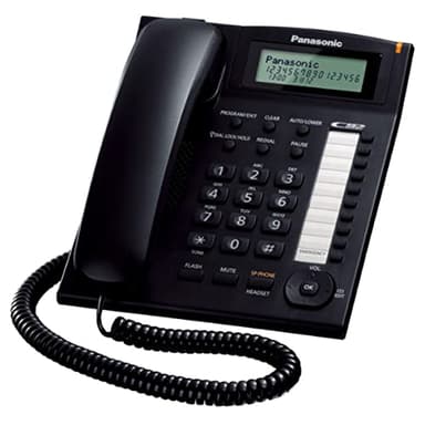 Panasonic KX‑TS880: Telefono a Filo con Vivavoce & Composizione Rapida, Compatibile con ID Chiamante, Nero, KX-TS880EXB