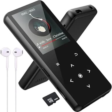 64GB Lettore MP3 Bluetooth 5.0, Lettore Musicale Suono Hi-Fi Altoparlante HD Integrato, Video, Registrazione Vocale, Radio FM, Supporto per Lettore di E-book Fino a 128GB (Nero)
