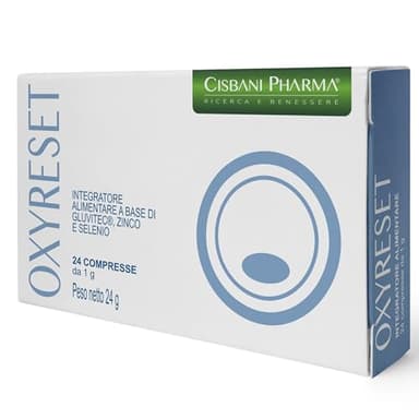 CISBANI PHARMA Glutatione Integratore Antiossidante - potenziato con Vitamina C, Vite Rossa, Zinco e Selenio - Oxyreset