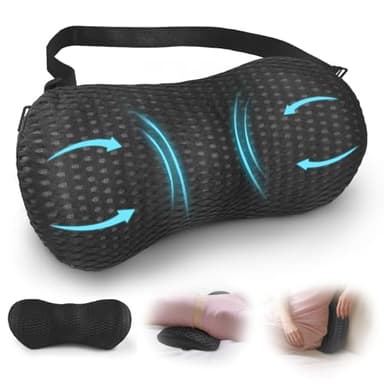 Cuscino Lombare per Auto,Cuscino Schiena sedia Ufficio,Cuscino Lombare con Cinghia,Seduta Posteriore in Memory Foam per Seggiolino,per Letto/Sedia da Ufficio,Sollievo dal mal di Schiena,Ergonomico