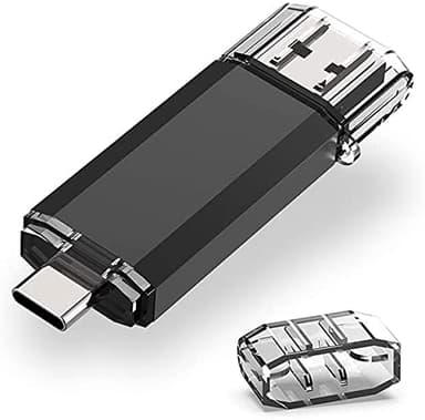 RAOYI Chiavetta USB C 128GB 3.0 Pendrive 2-IN-1 OTG per Smartphone Android e PC, Unità Flash USB Tipo C con Connettore Duale(Nero)