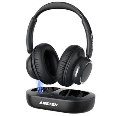 ANSTEN Cuffie Wireless TV, 35 ore Di Riproduzione, Cuffie Per TV Senza Fili Con Stazione Di Ricarica,Cuffie Bluetooth TV con Nessun Ritardo Audio
