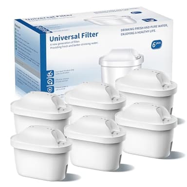BREOILUTLE Filtri, Sostituzione per Brita Maxtra+ Plus, Maxtra Pro All-in-1 Filtro, Filtro per bollitore Compatibile Con Brita Mavea Filtri per acqua, Riducono Cloro, odori, Metalli Pesanti, 6