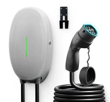 WISSENERGY Wallbox per Veicoli elettrici da 7KW, Stazione di Ricarica per Auto elettriche Intelligenti per la casa di Tipo 2 con Caricatore monofase Standard UE IEC 62196-2, Cavo 32A 6M