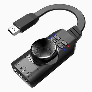 MEIRIYFA Scheda audio USB esterna Virtuale 7.1 Surround Sound USB 2.0 Adattatore scheda audio esterna con regolazione del volume per desktop, laptop, auricolari, cuffie (nero)