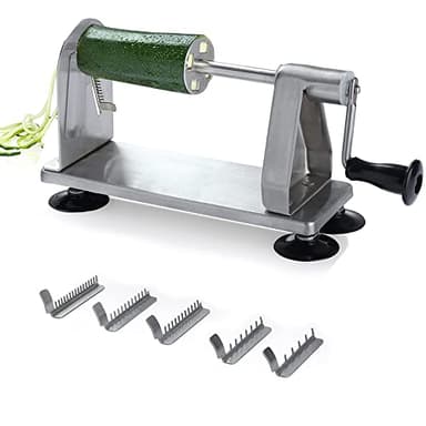 Homarden Affettatrice Professionale A 5 Lame In Acciaio Inox - per Zucchine E Cipolle - Attrezzo Perfetto per Creare Spaghetti Di Verdura, Julienne e Altre Forme