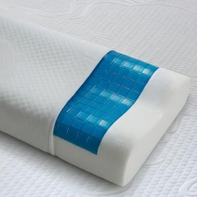 Bedshire Pillow Cuscino Cervicale Guanciale Ortopedico per Collo in Memory Foam HD Federa di Cotone Sfoderabile con Gel Termoregolatore e Lati Traspiranti Alto 13cm da Letto Made in Italy 100%